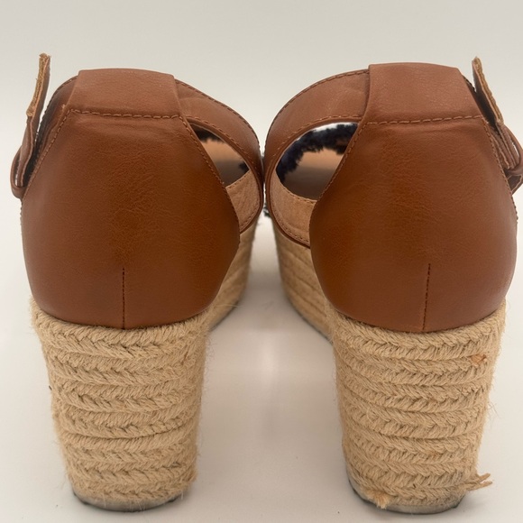 📣 Brash Denim Wedge Sandals | Women’s 9.5 | Strappy Ankle Strap | - Picture 4 of 5